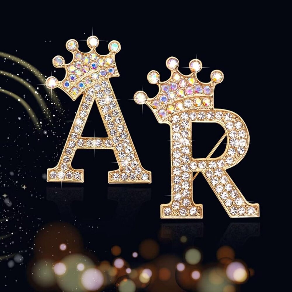 Brooches and Pins for Women Initial Brooch Pin Bag Charms Rhinestone Brooches fo - Picture 7 of 8